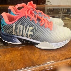 K-Swiss Pink and Blue Athletic Shoes with Modern Design